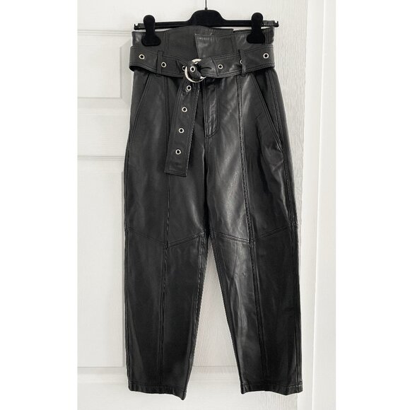 NWT Marissa Webb "Anniston" Leather Pants in Black, size 2 - Picture 4 of 13